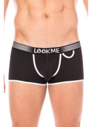 Mini-Pants noir échancré avec zip - LM2003-68BLK